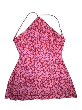 Rochelle’s Boutique Whitney Floral Halter Mini Dress Pink Red Women’s Medium